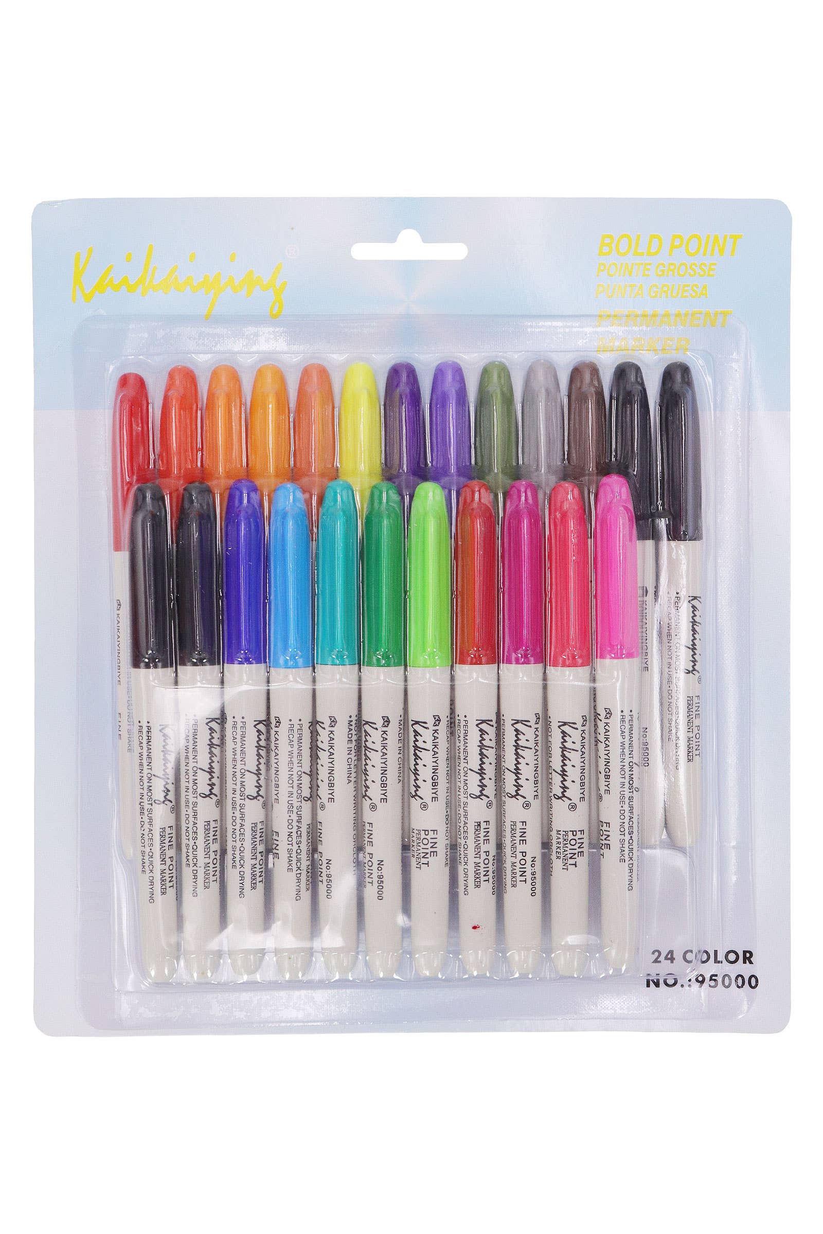 MULTI COLORED 24-count Bold Point Permanent Marker Set for wholesale on Faire1