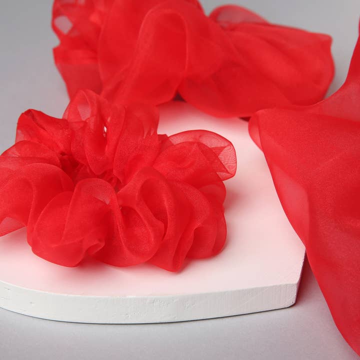 Confezione festiva di 3 elastici in organza. Elastici per capelli XXL. per la vendita all'ingrosso da parte di Cosmic Organza