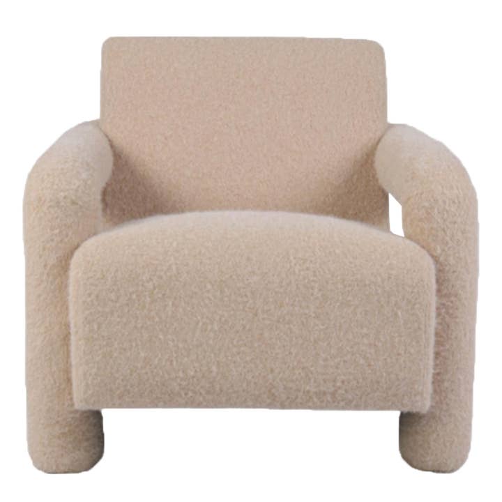 Opjet Paris - Wholesale Chair - Retroplush beige fluff armchair W78 D86 H72cm
