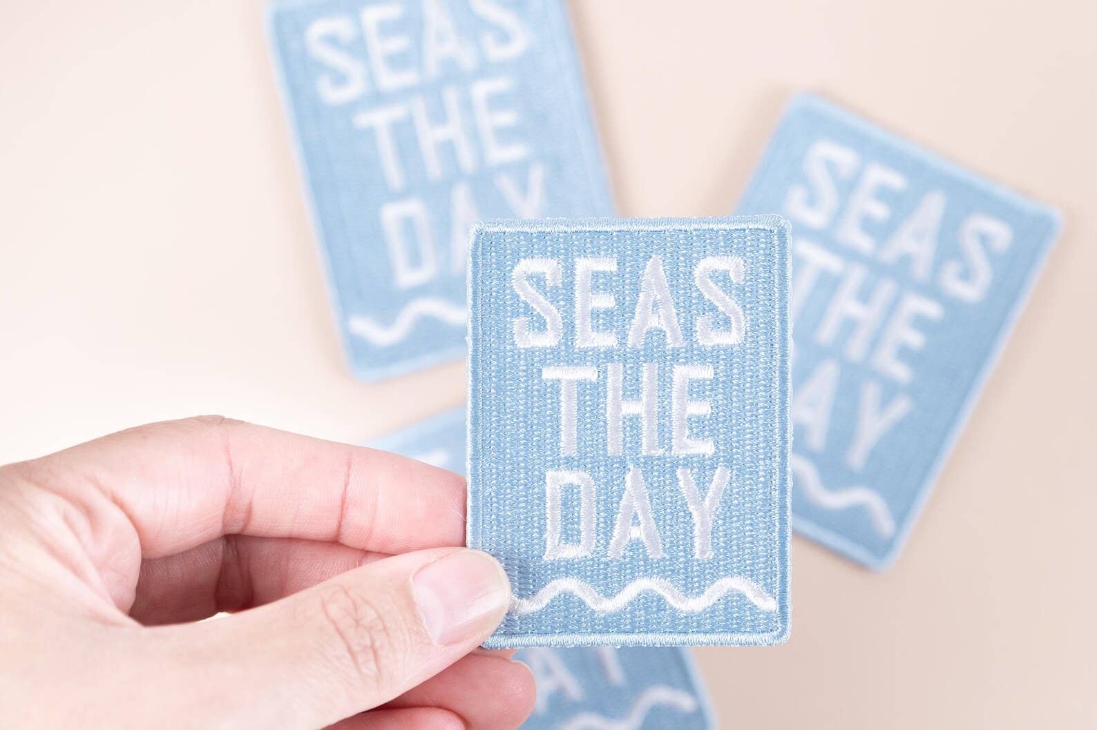 Field Trip Threads - Wholesale Patch - Seas The Day Embroidered Iron-On Patch Beach Nautical Coast2