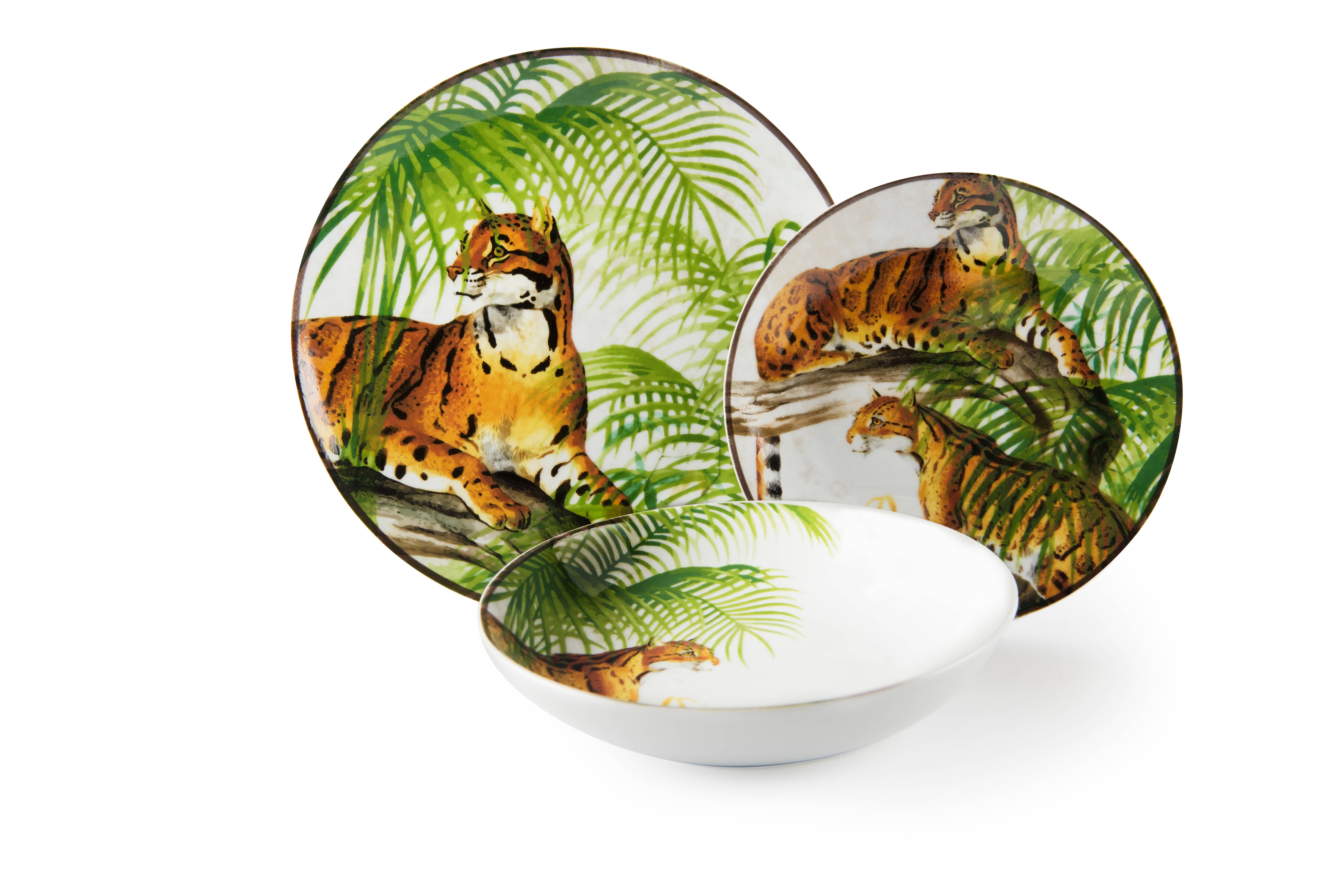 multicolour 18 Leopard Plate Set for wholesale on Faire1