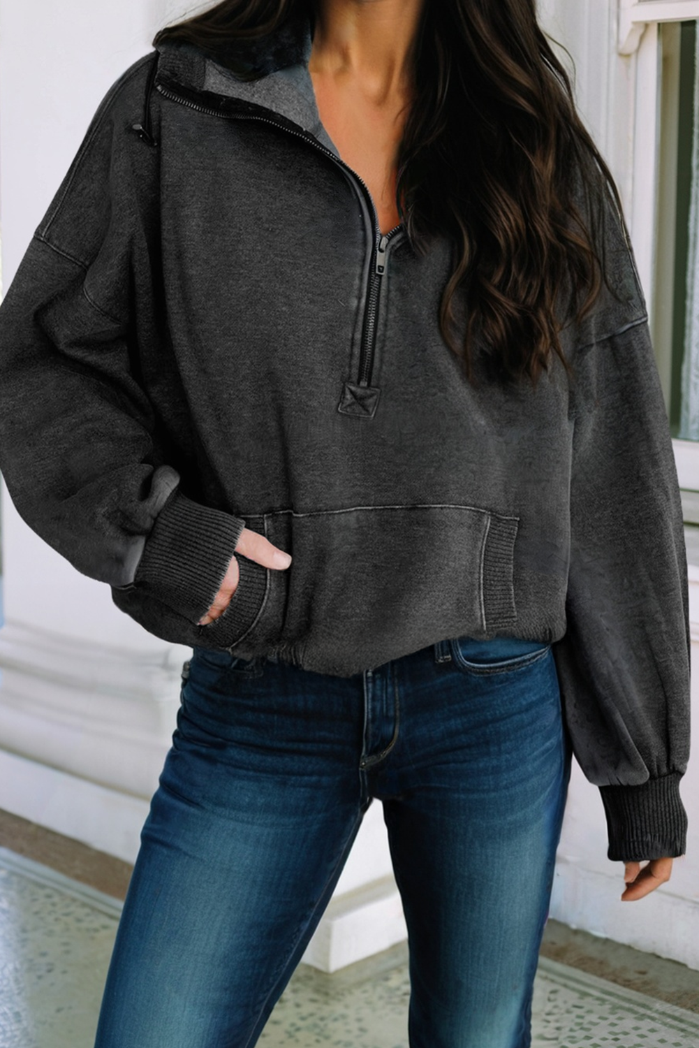 Little Daisy Closet - Wholesale Hoodie - Women's -  LDC Solid Casual Long Sleeve Hoodie4