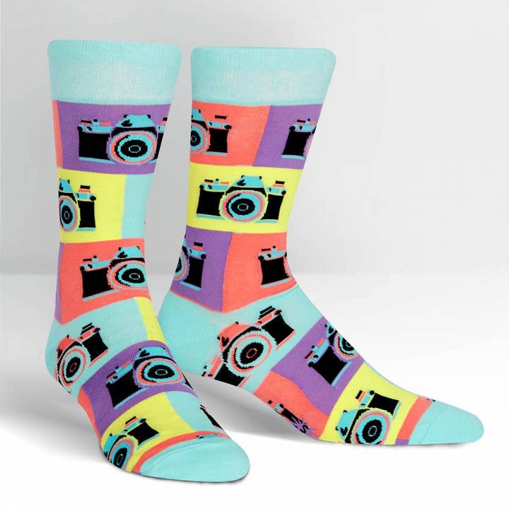 Say Cheese! Men's Crew Socks for wholesale by Sock it To Me