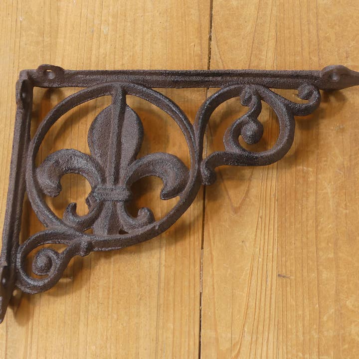 Midwest Craft House - Wholesale Wall Accent - CAST IRON FLEUR DE LIS SHELF BRACKET