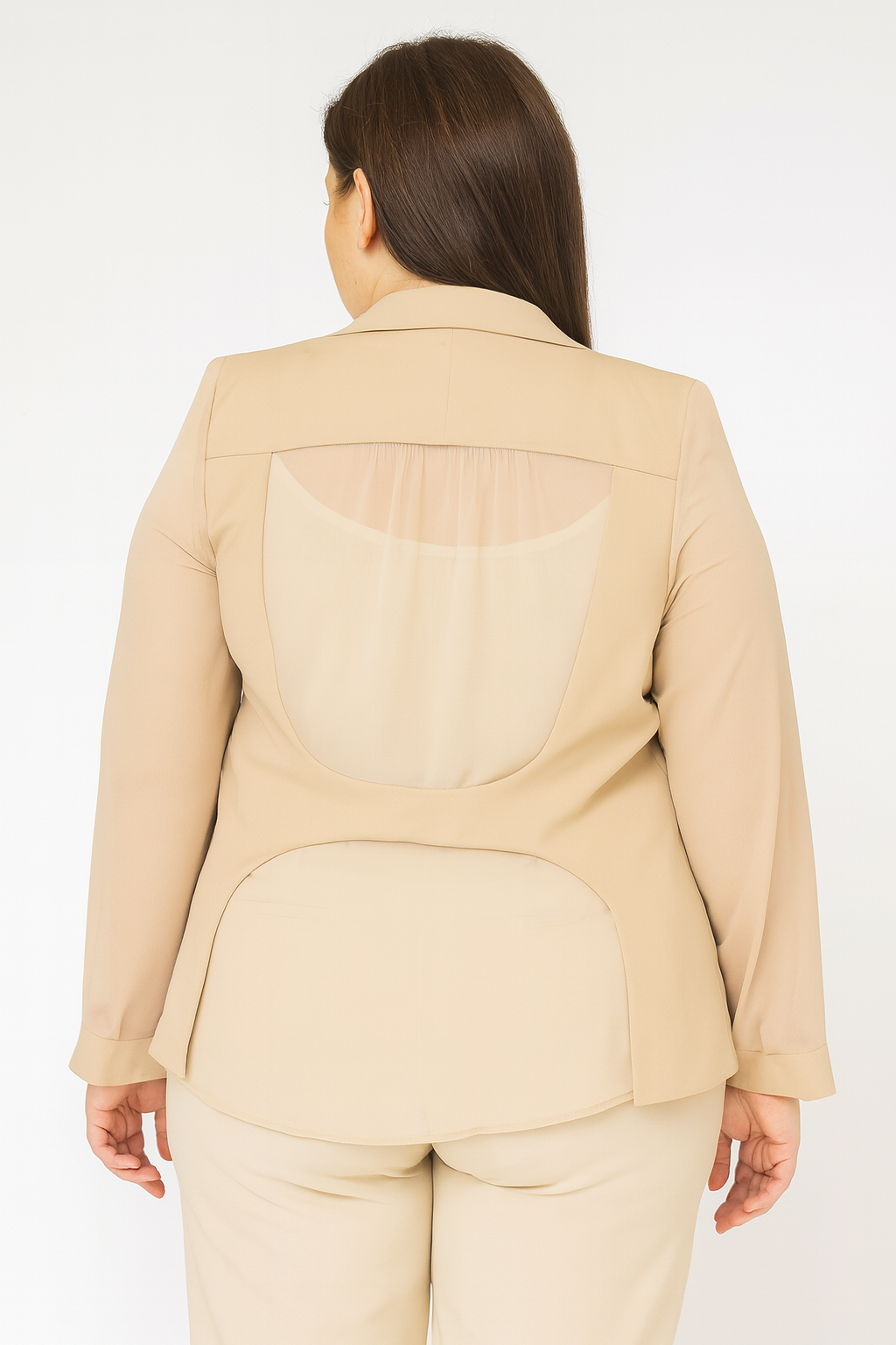 Afinity - Wholesale Jas - Dames - Damesjas grote maat A6163GT - mouwen van mousseline2