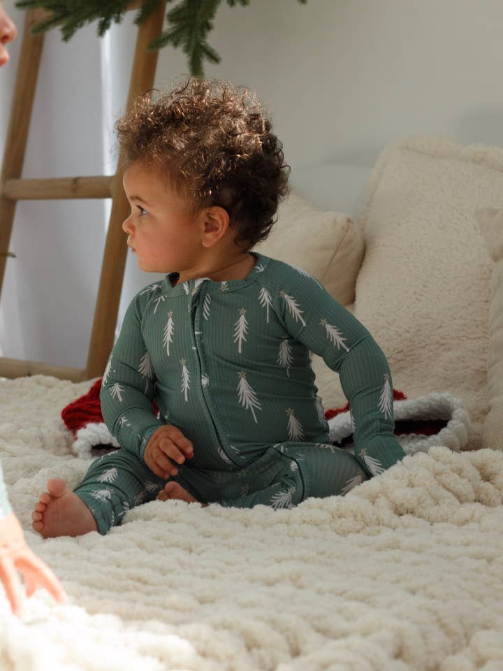 LoveLee - Vente Barboteuse – bébé - Barboteuse zippée en forme de sapin de Noël1