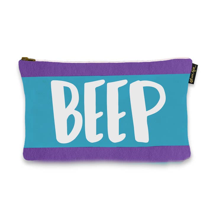Oliver Gal Beep Boop Blue Art Pouch (Size 9x6) for wholesale by The Oliver Gal Artist