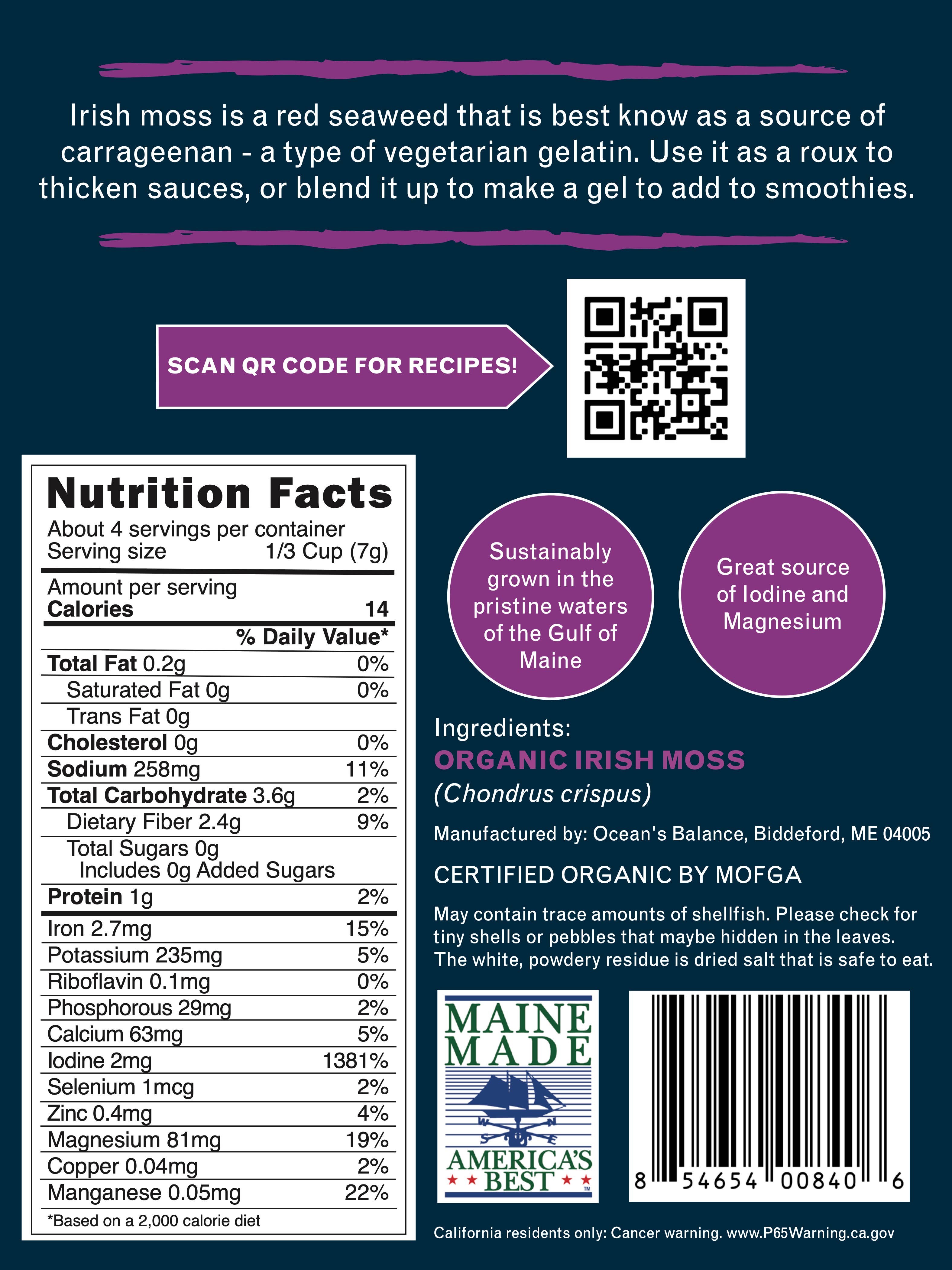 Ocean's Balance - Wholesale Protein/superfood powder - Organic Irish Moss5
