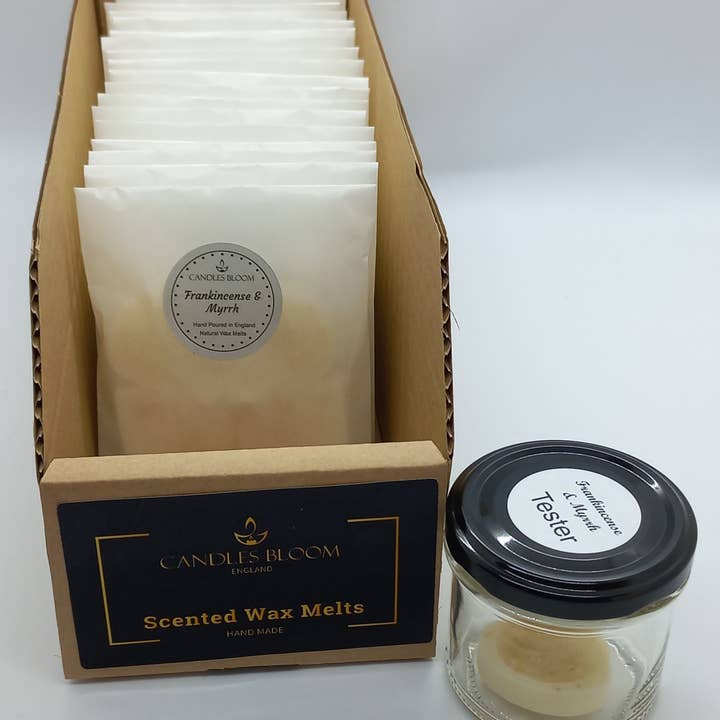 Frankincense & Myrrh Scented Wax Melts - Counter Display Box for wholesale by Candles Bloom Limited