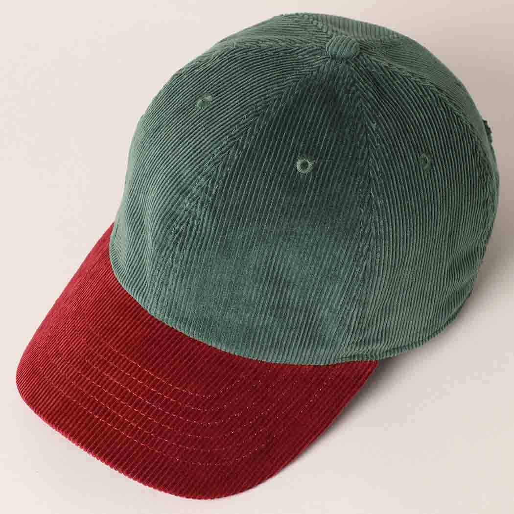 Fashion City - Wholesale Baseball Cap - Unisex - Corduroy Two-Tone Adjustable Baseball Cap11