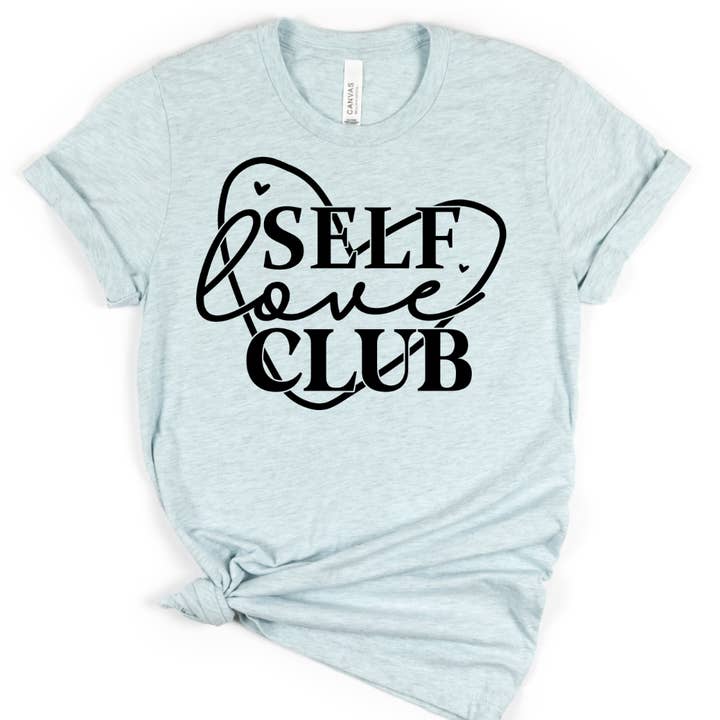 Self Love Club Graphic Inspirational T-Shirt for wholesale by Londas Trendy Tees