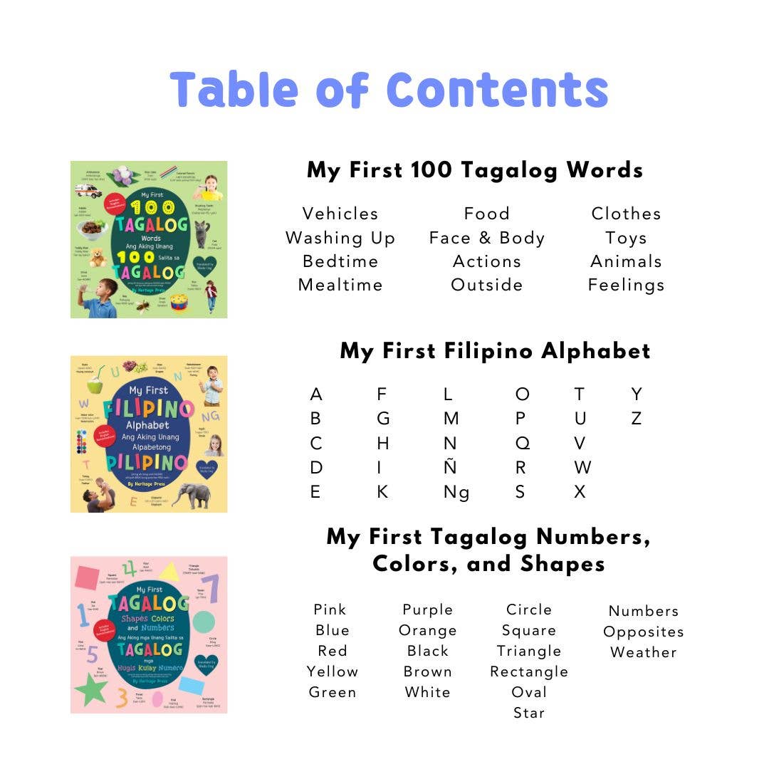 Heritage Kids Press - Wholesale Language & Linguistics Book - My First Tagalog Words Series / Serye ng Aking mga Unang Salitang Tagalog9
