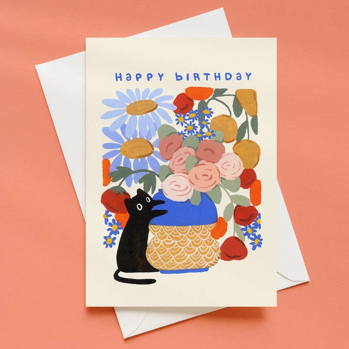 födelsedagskatt | vykort för wholesale av Lara Hacker Illustration