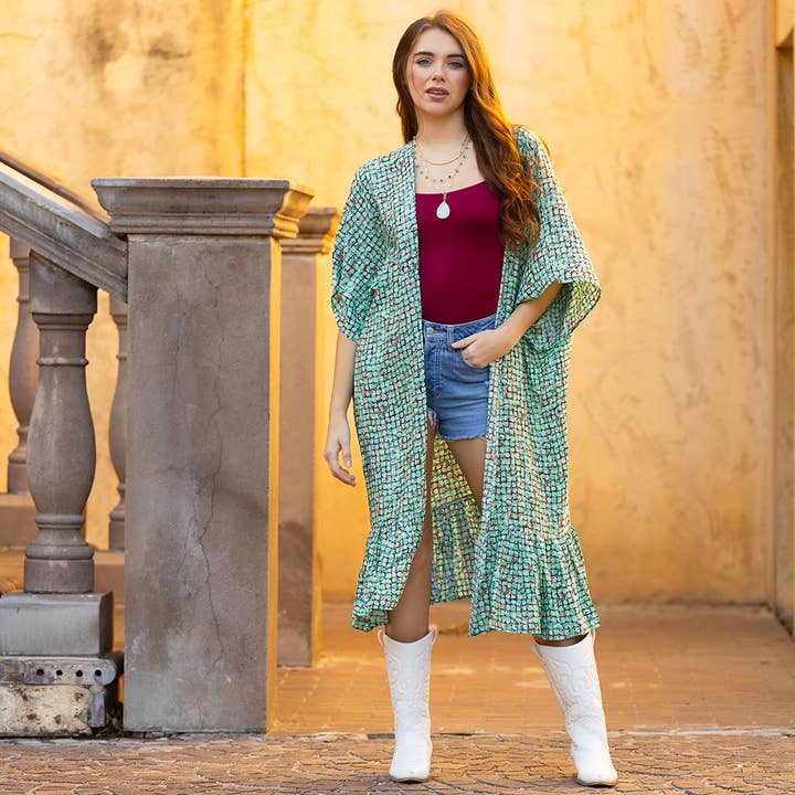 Geometrische Print Duster (Kopie) voor wholesale door Your Fashion Wholesale