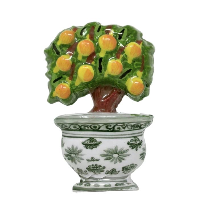 Green Cachepot Lemon Topiary  Napkin Ring for wholesale by The Enchanted Home