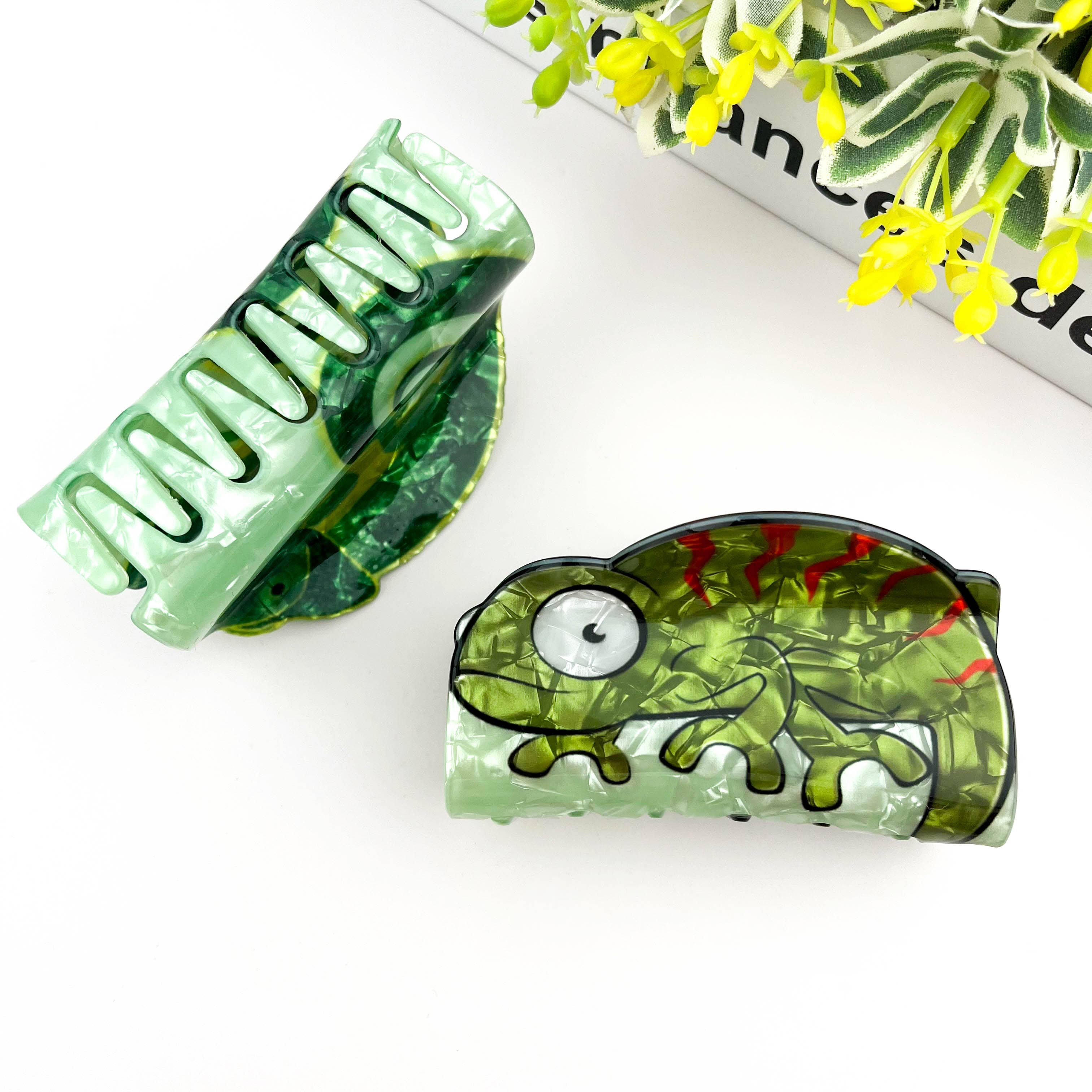 TheDivaSoap - Vente Pince à cheveux – femme - Pince à cheveux lézard vert6