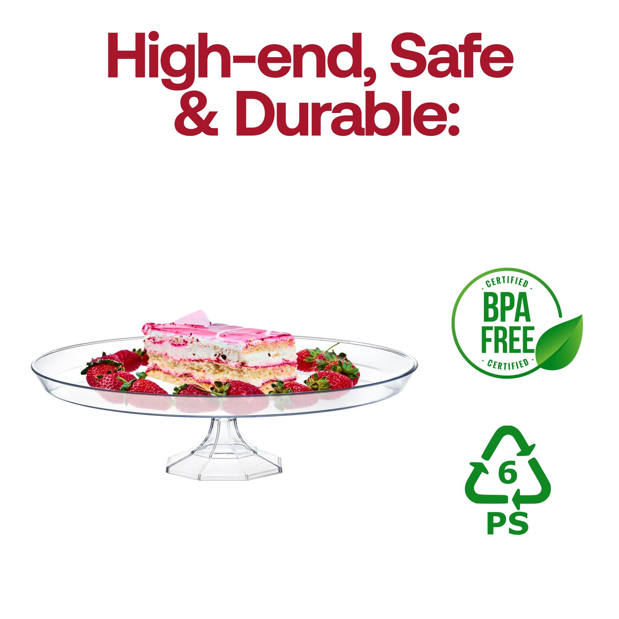 Smarty had a Party - Wholesale Cake Stand - 10.5" Clear Small Round Plastic Cake Stand - 1 pc4