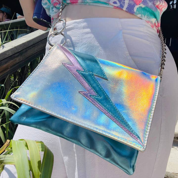 Betsy Dare - Wholesale Clutch Bag - Women's - Lightning Bolt Romy Convertible Clutch in Iridescent Dream6
