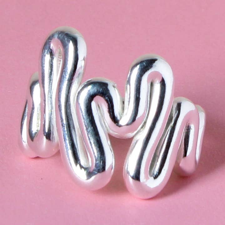 The Size 7 Sculptural Wavy Ring for wholesale by Khirea Jewels