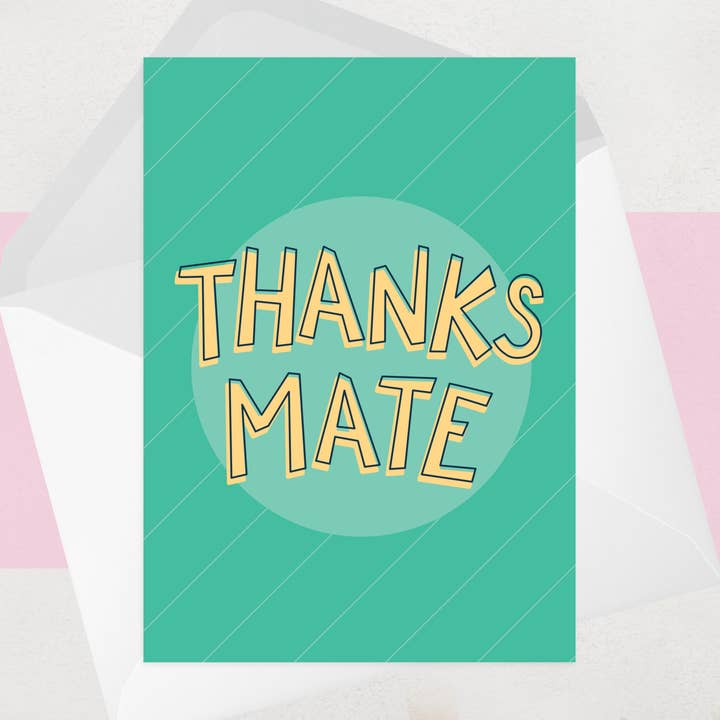 Thanks Mate - Thank You Card For Friend - Fun Greeting Cards for wholesale by OCD Greeting Cards