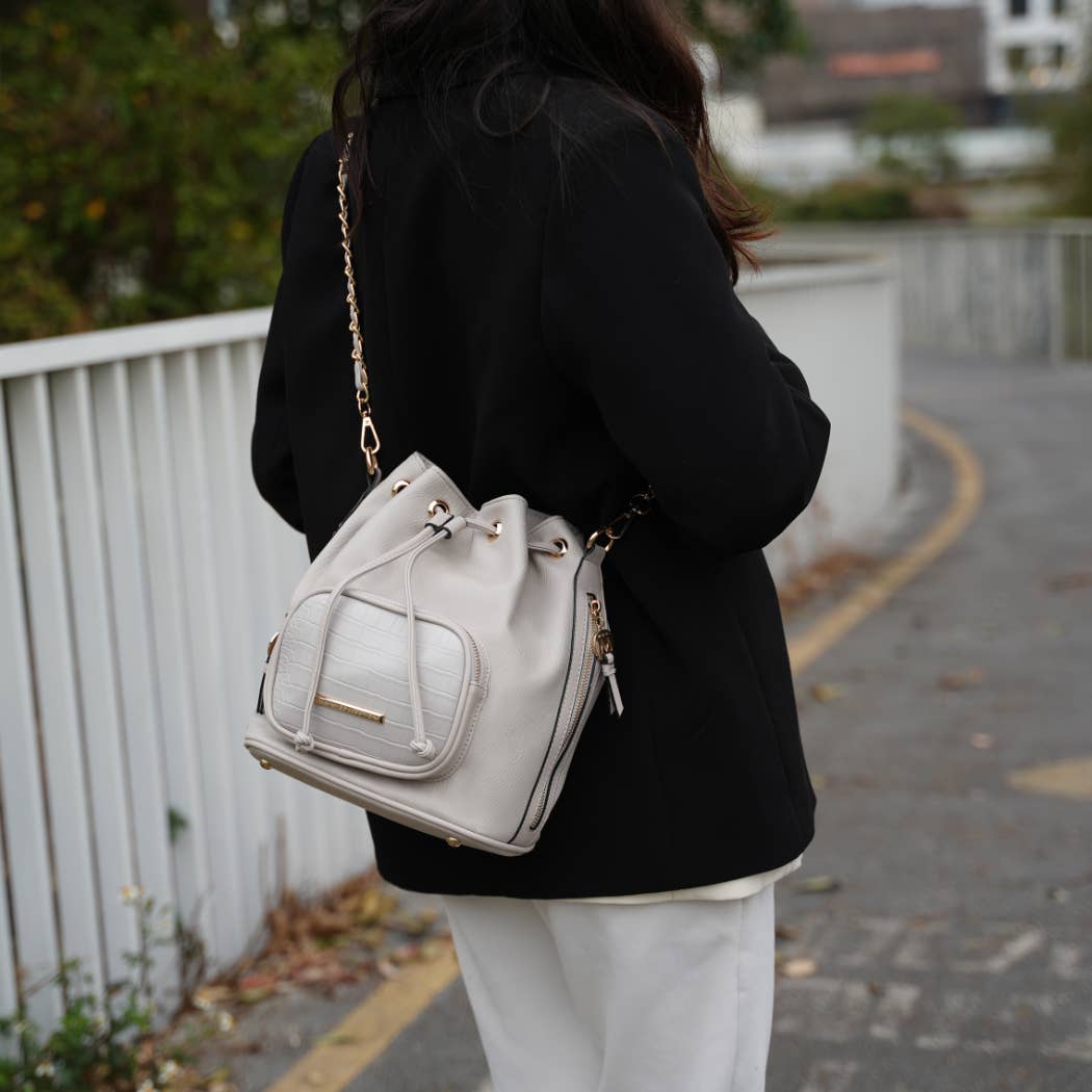 MKF Collection - Wholesale Top Handle Bag - Women's - Azalea Women's Bucket Handbag, Crossover Bag by Mia K15