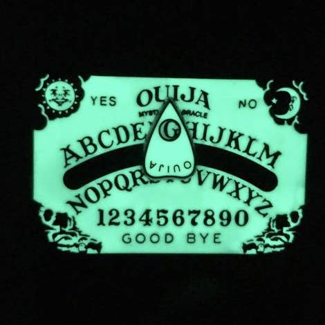 Glow Ouija Pin - 1.75" for wholesale by Memento Mori Goods