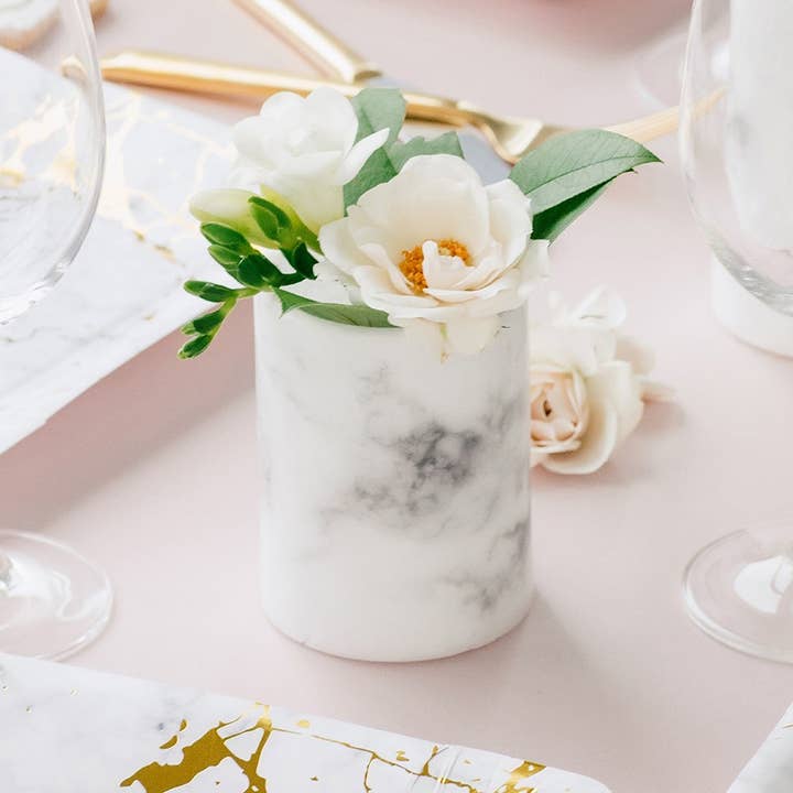 Weddingstar Inc. – wholesale Flameless candle – Artificial Flameless LED Pillar Candle Set Of 2-White Marble