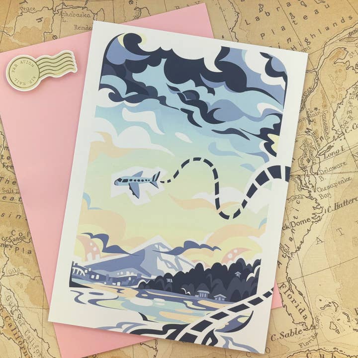 illumerie - Wholesale Travel Card - Mount Rainier on Puget Sound Travel Greeting Card