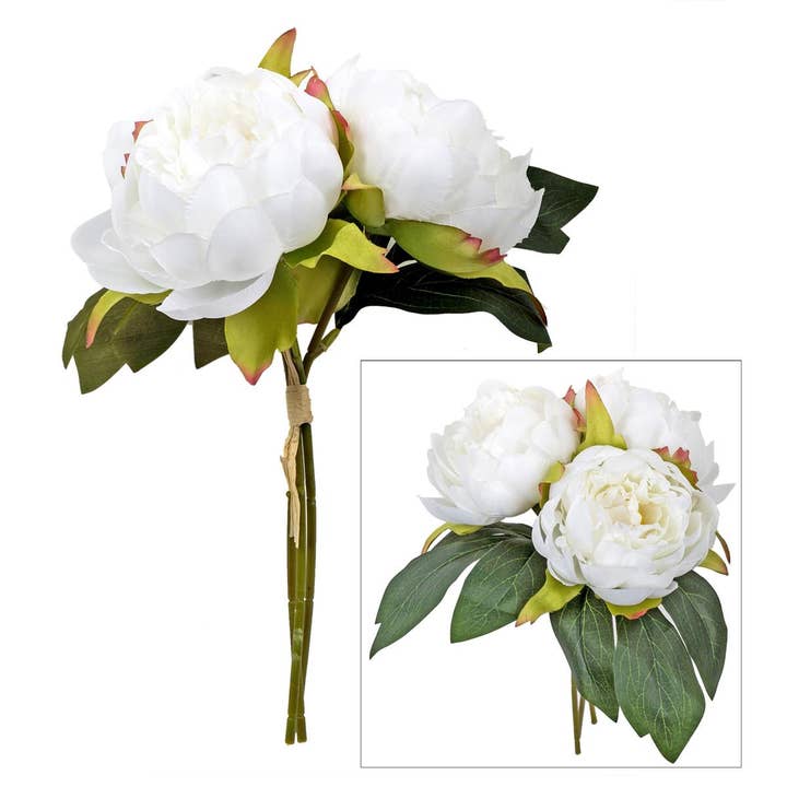 Truu Design - Wholesale Artificial Flowers - Truu Design Artificial Peony Bouquet, 7.9" x 11", in 2 Col.
