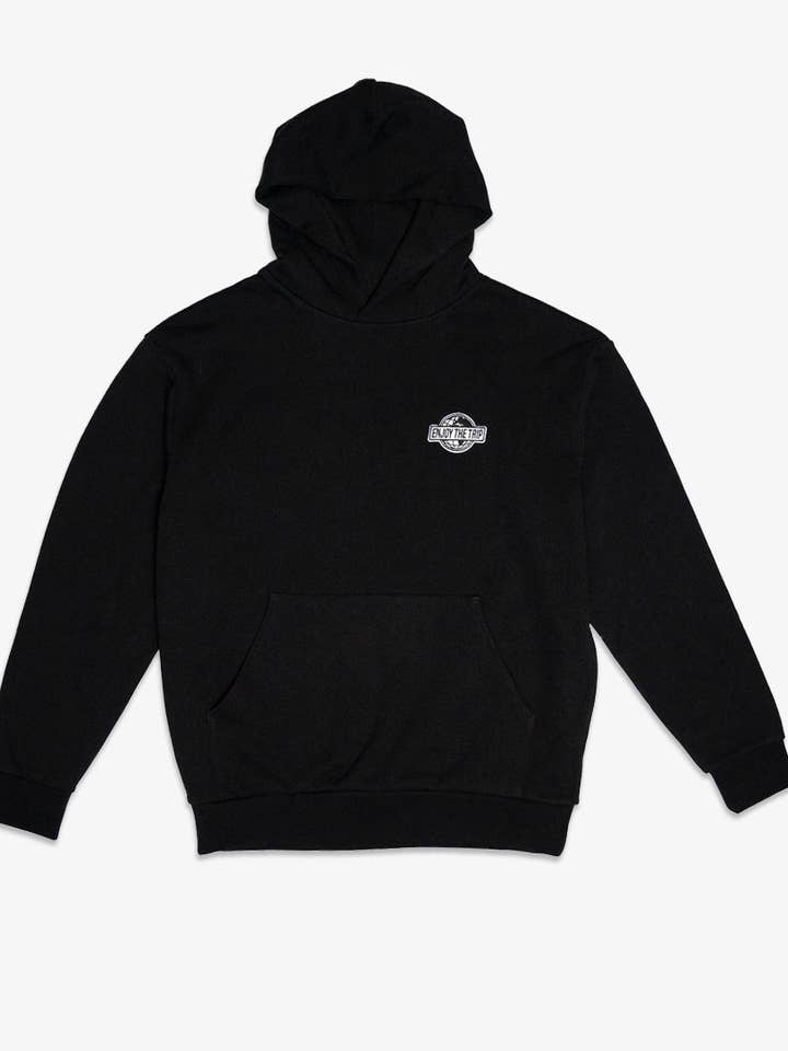 Enjoy the Trip Globe Patch Heavyweight Hoodie - Black for wholesale by Dipped®