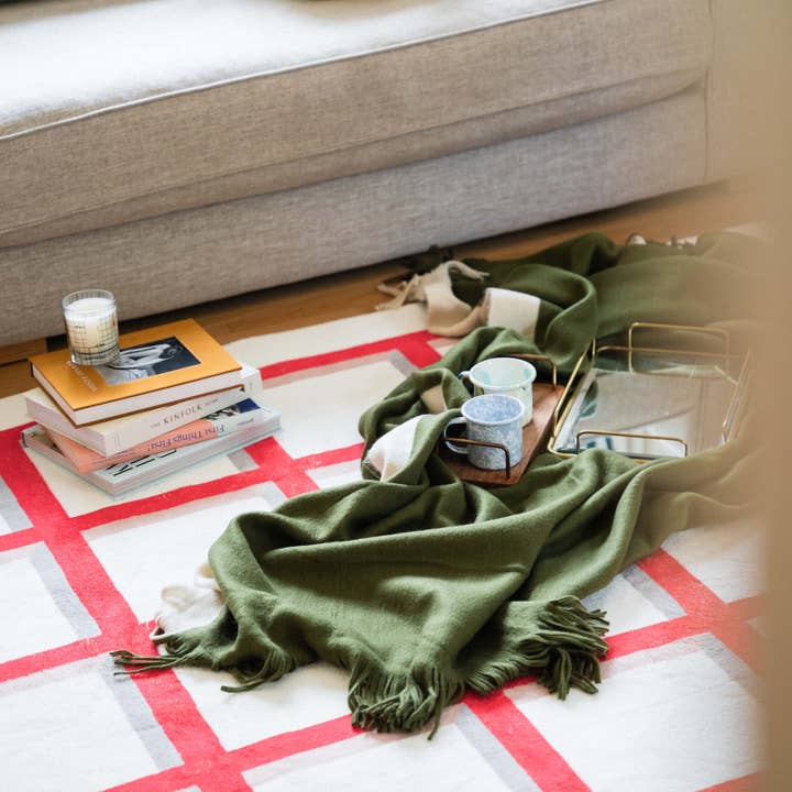 Red Grid Area Rug for wholesale on Faire