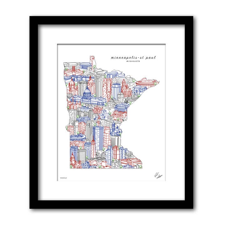 Decorazione murale Minneapolis St. Paul Minnesota per la vendita all'ingrosso da parte di Townsville Art