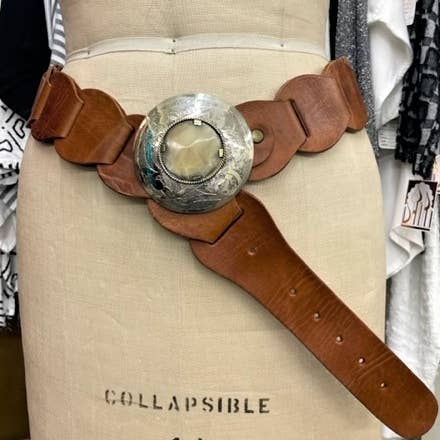 DAIRI - Wholesale Belt - Women's - B108 handmade 100% leather Belt with silver buckle Tan