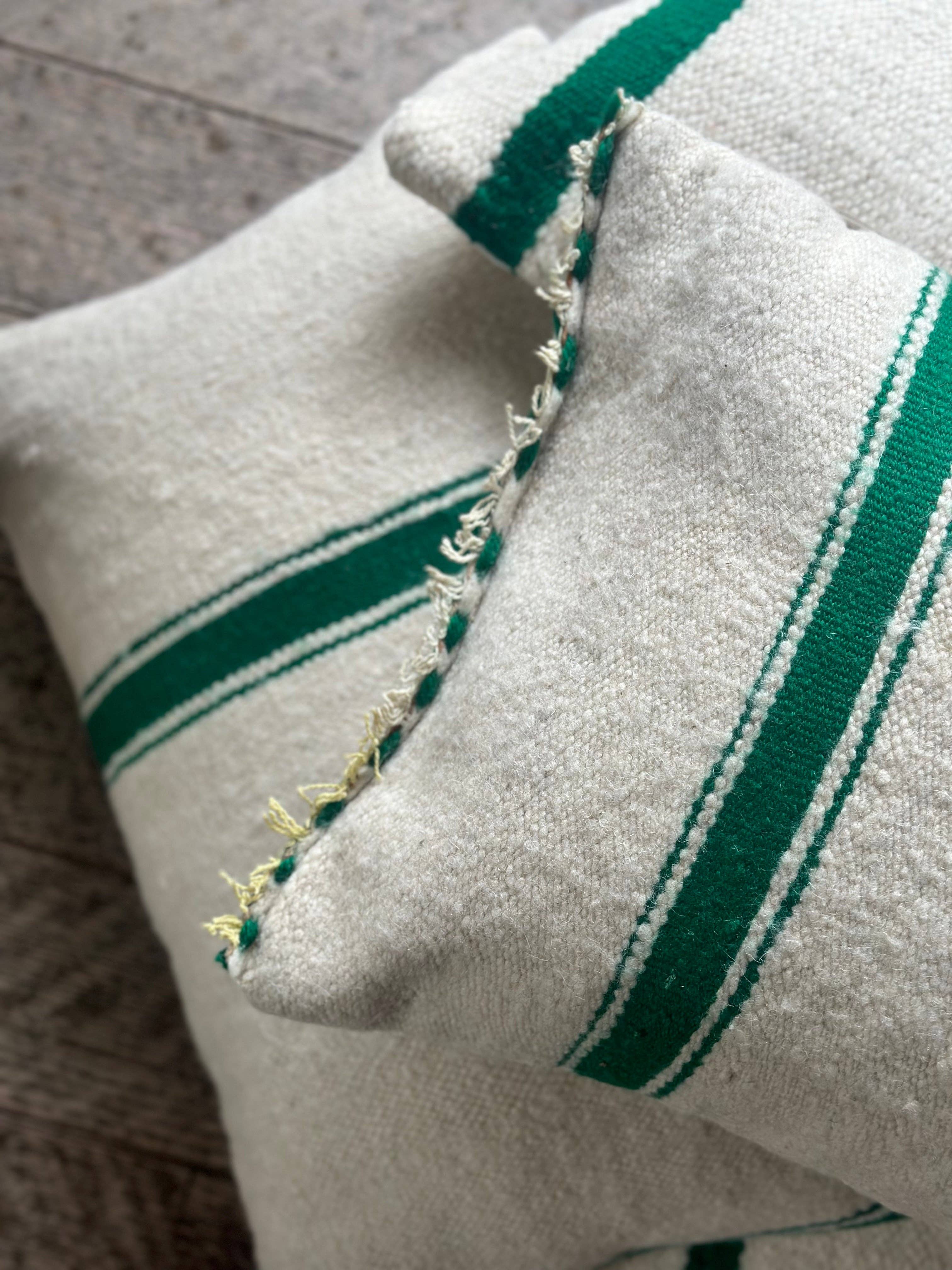 SOUK in the CITY - Wholesale Throw/Decorative Pillow - ATLAS GREEN Striped Cushion Collection1