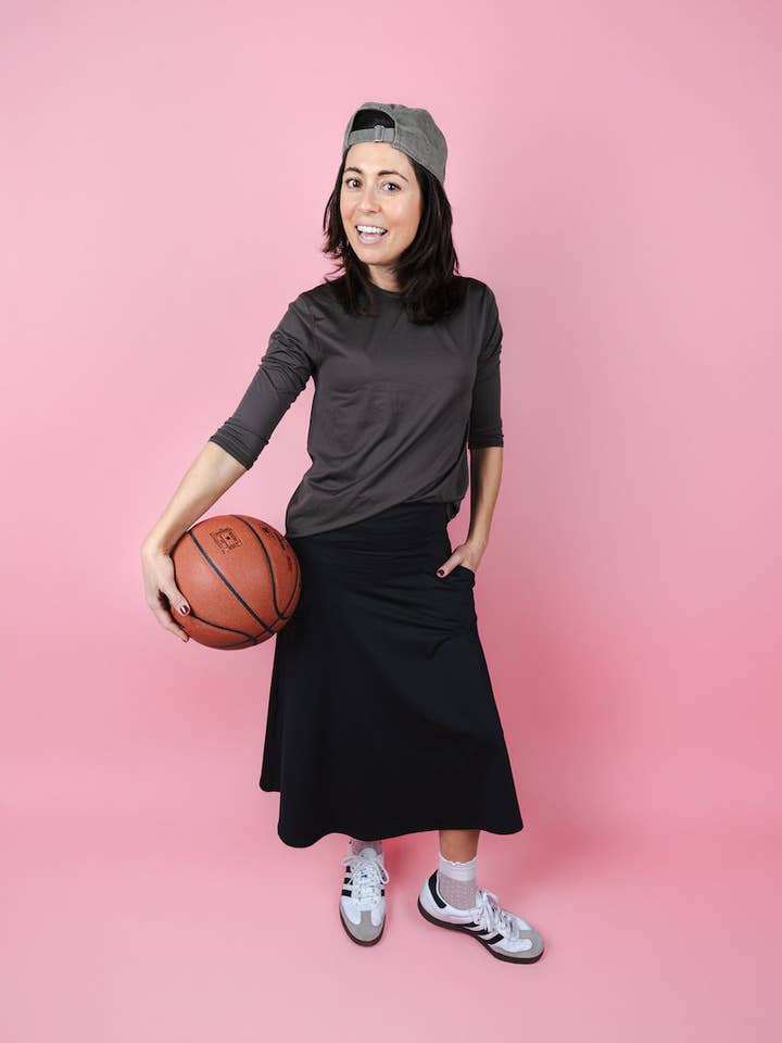 Gonna midi da skate con tasche per la vendita all'ingrosso da parte di Transcendent Active