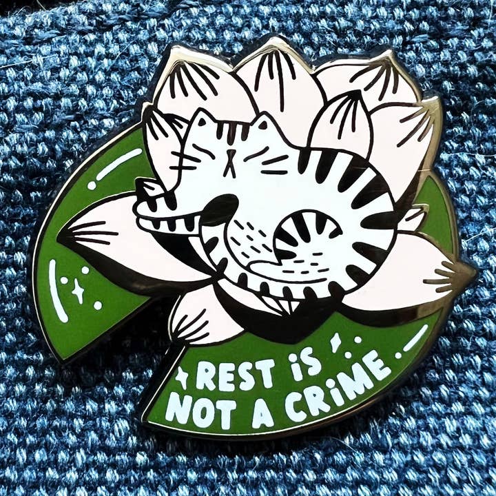 Cat Enamel Pin - Rest is Not a Crime for wholesale by ShangDaili