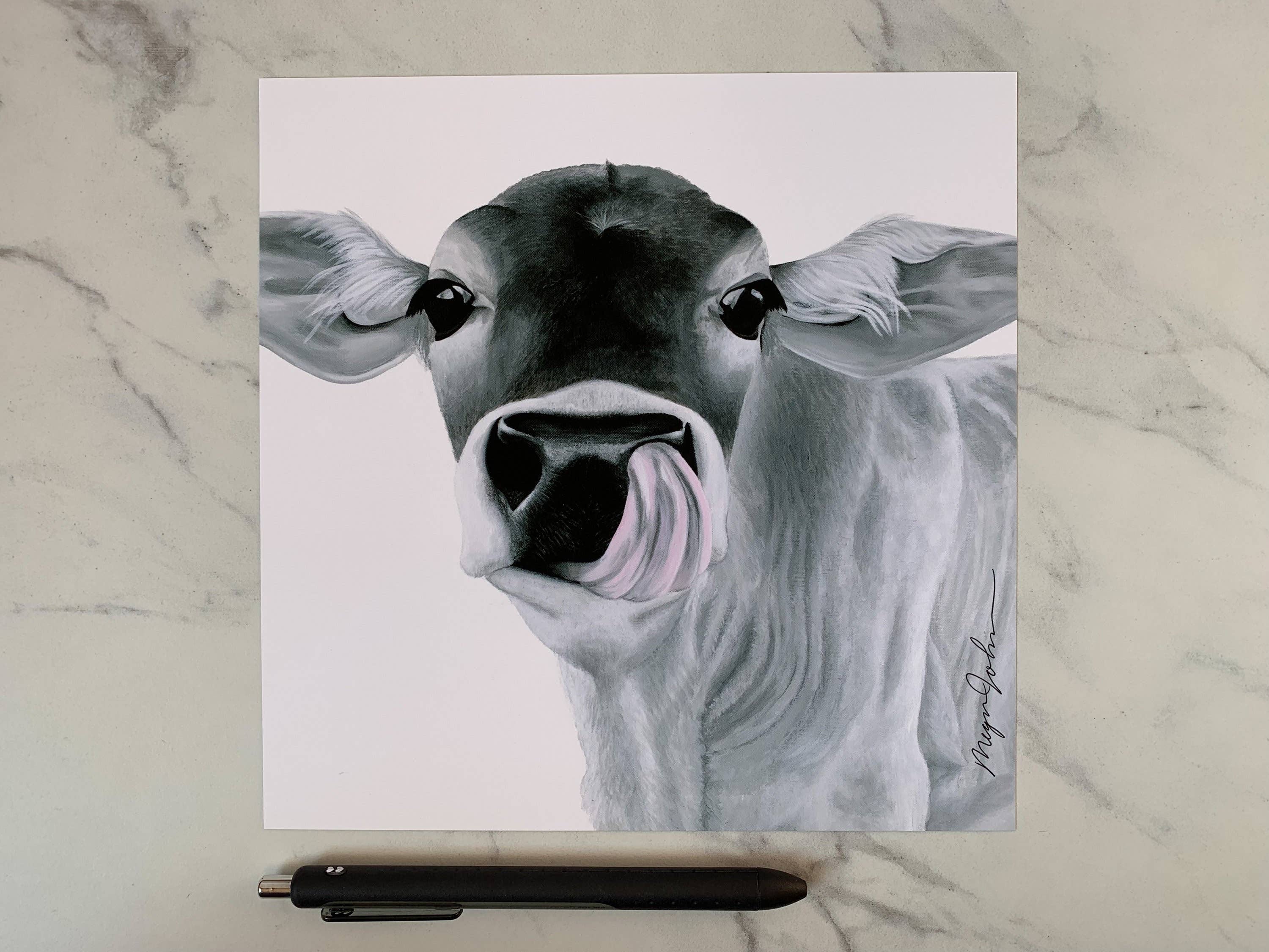 Reflections by Megan - Wholesale Art Print - Cow Acrylic Painting, Modern Farmhouse Art2