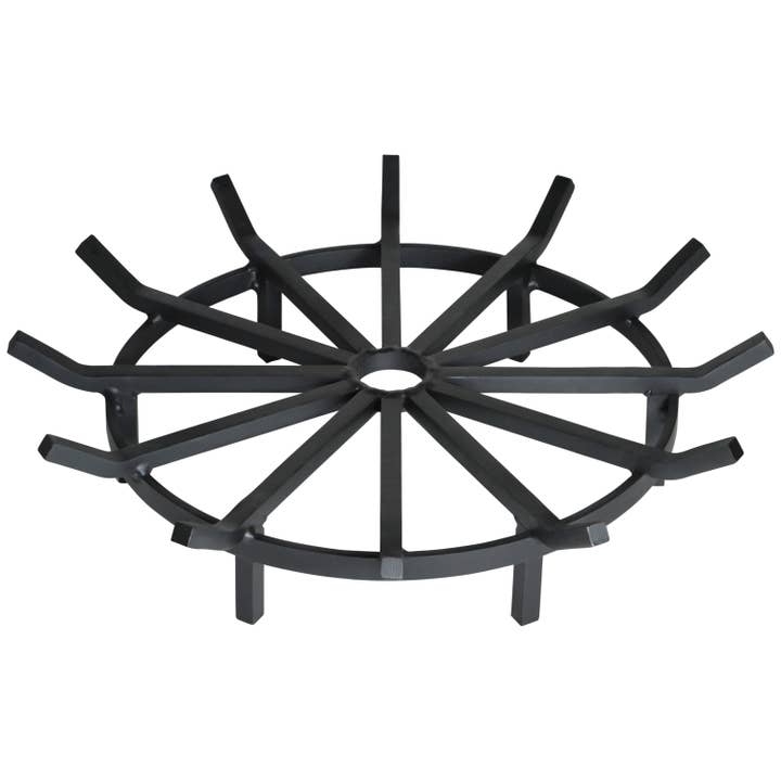 28 Inch Super Heavy Duty Wagon Wheel Fire Pit Grate for wholesale by SteelFreak