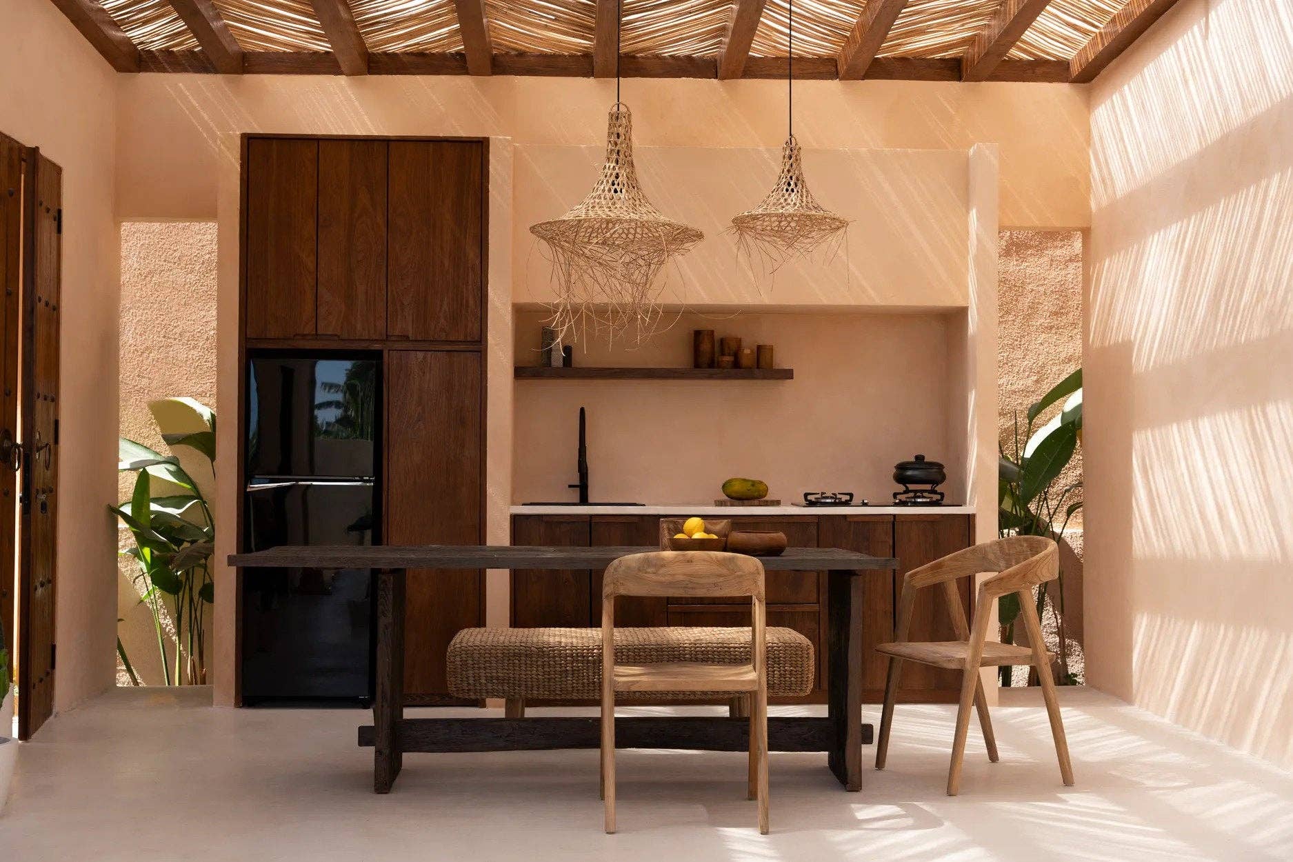 Bazar Bizar Living – Engroshandel Lampeskærm – Mykonos hængelampe i naturlig rattan - M3