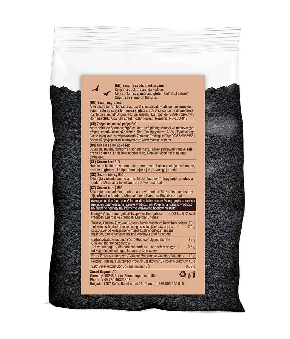 Smart Organic – wholesale Seeds/kernels – Sesame Seeds, Black, Bio, Smart Organic, 200g1