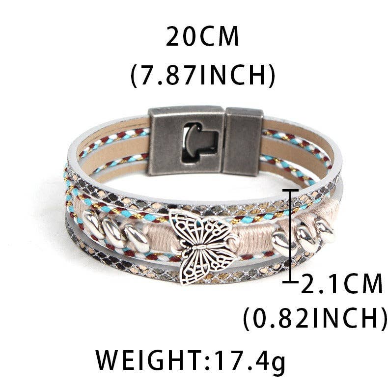 A  Butterfly Multi Layer Braided Bracelet S5P617 for wholesale on Faire2