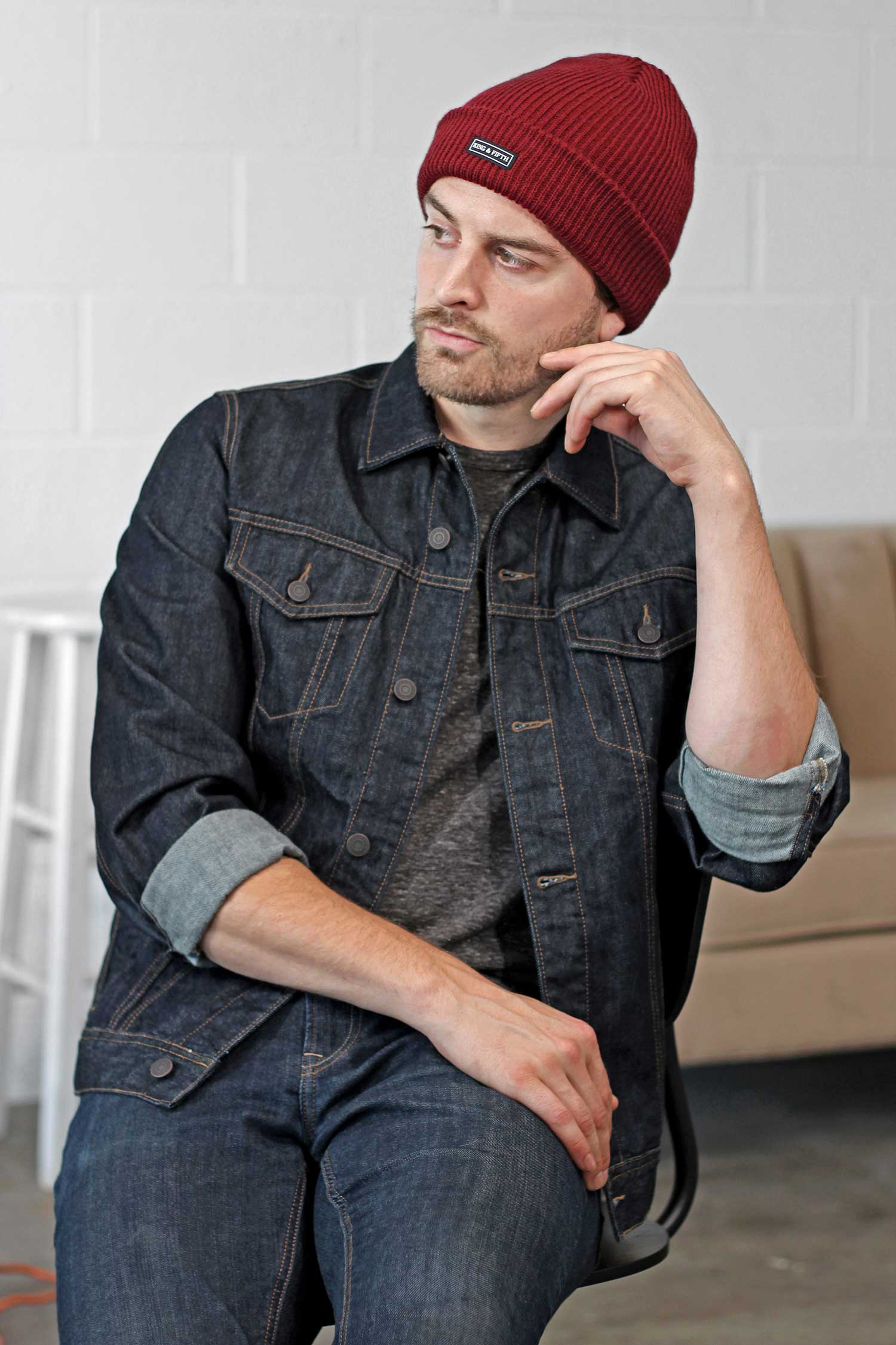 King & Fifth Supply Co – Gorro - Homem por atacado – Gorro masculino desleixado - The Forte33