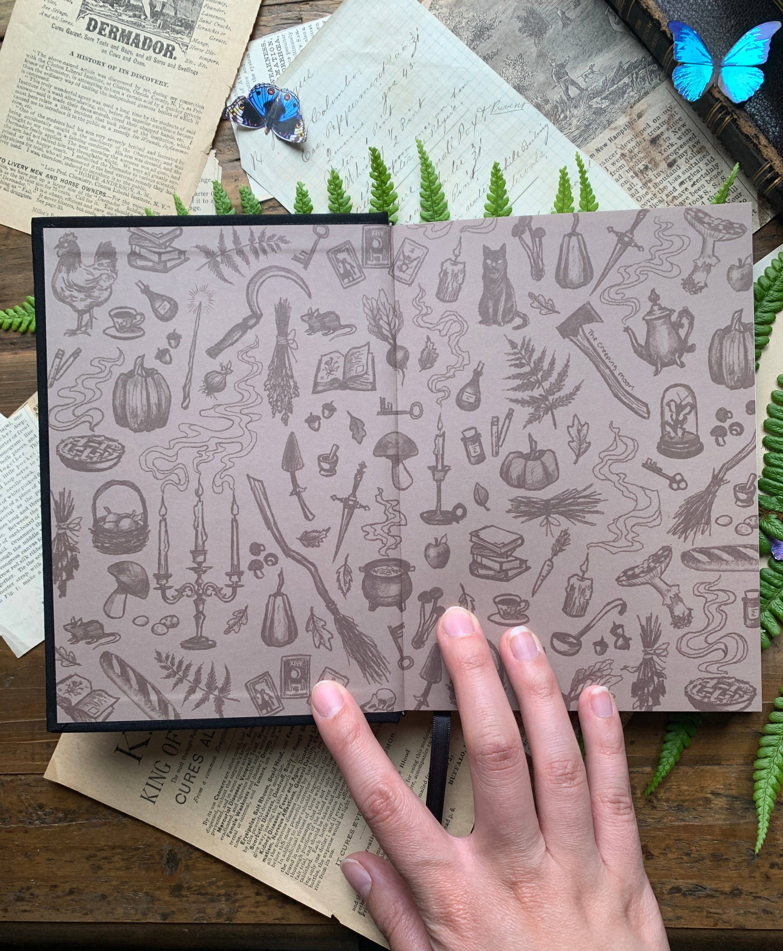 The Creeping Moon - Wholesale Notebook - The Grimoire - B6 vegan lined notebook, 120gsm ivory paper2