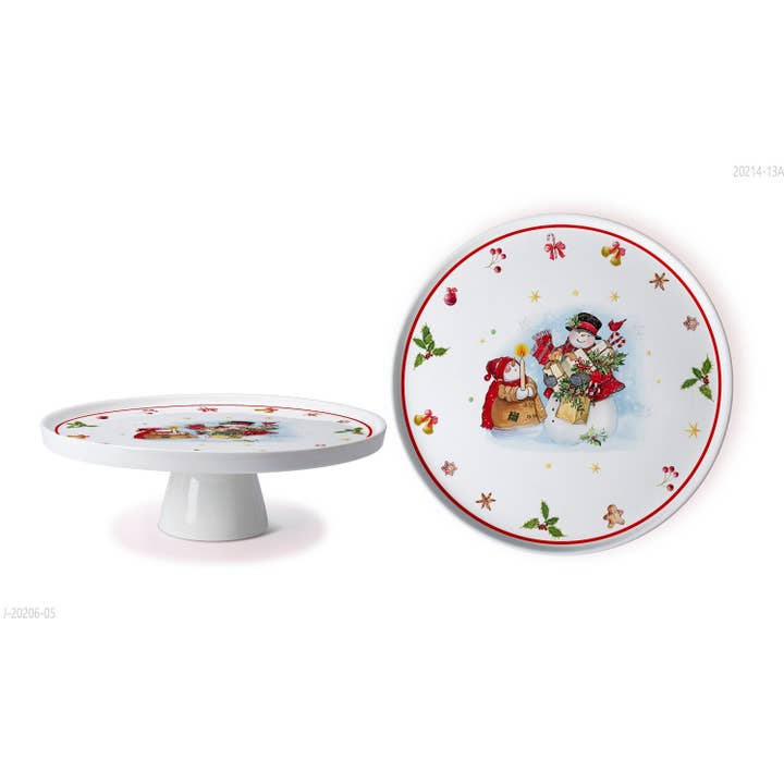 Plats de service en porcelaine nouvelle Alpine Cuisine 11 pouces avec finition blanche élégante et boîte de couleur pour plats de service de Noël pour présentoir polyvalent | Parfait pour les occasions spéciales et facile à nettoyer pour la vente par Alpine Cuisine