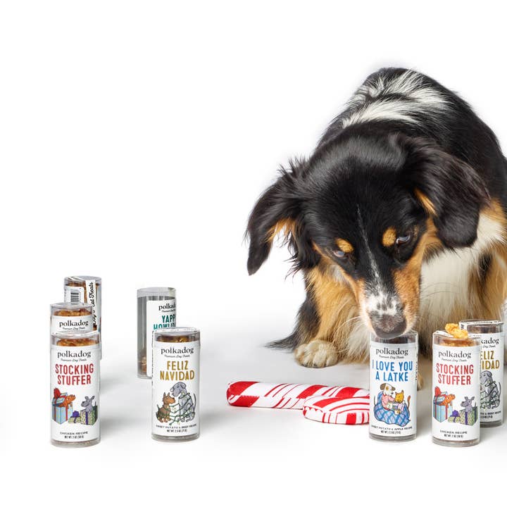 Polkadog - Wholesale Pet Treats - Dog - Holiday Mini Tube: Stocking Stuffer - Dog Treats