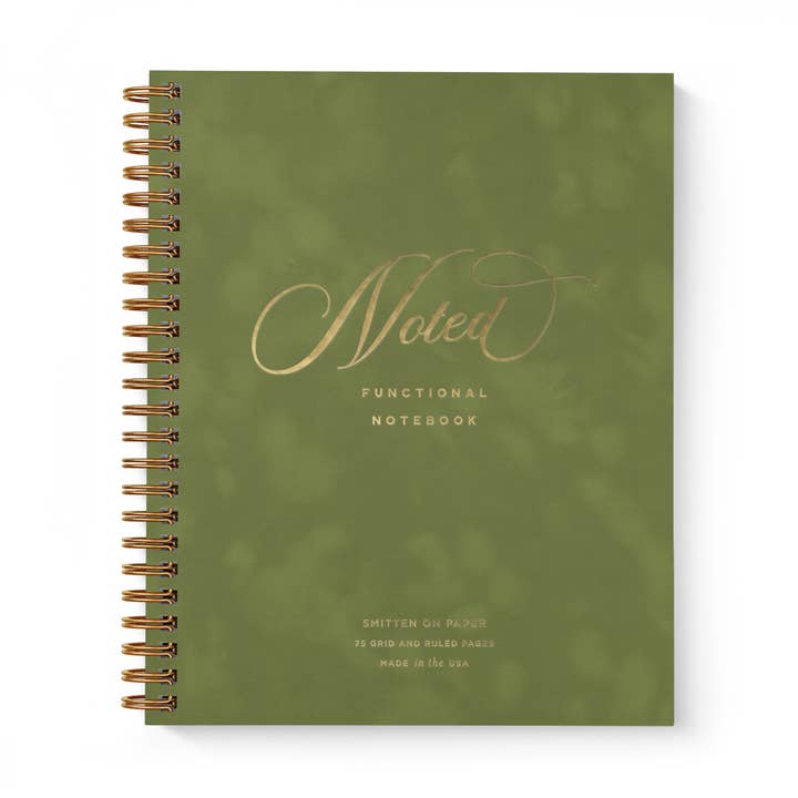 Fluwelen Notitieboek in Mos voor wholesale door Smitten on Paper