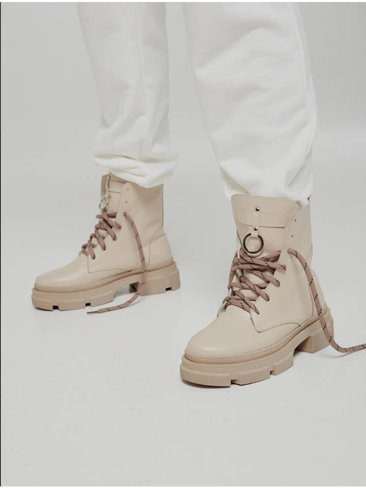 Nenya Fashion Limited - Wholesale Combat/Military Boots - Women's - Ankle Strap Boots In Black Legion
