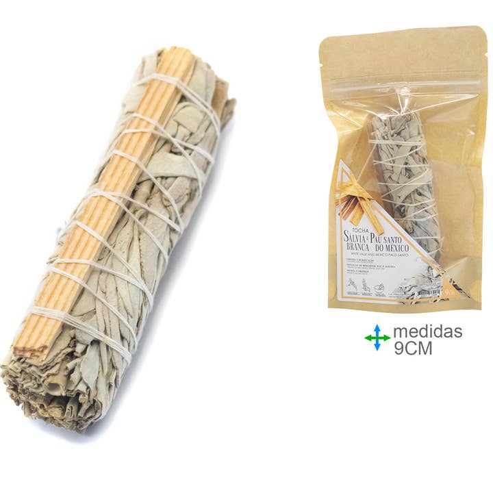Esoterica Arte - Vente Bâton de sauge - Torche de sauge blanche / Palo Santo 9 cm (3 unités)0