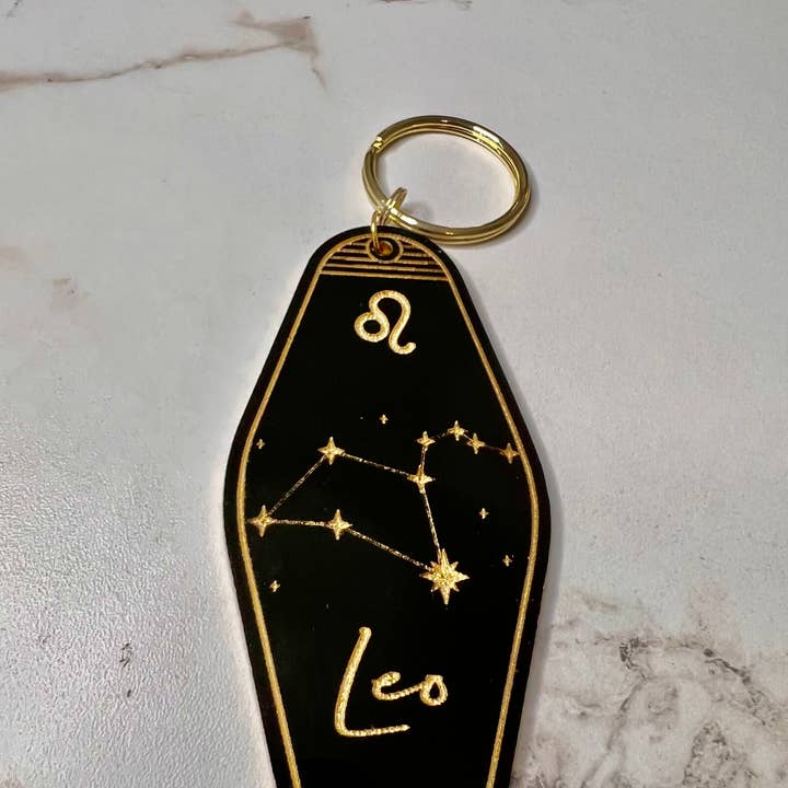 Crafts By Chelle Us - Wholesale Keychain - Women's - Zodiac Hotel Style Keychain | Astrology Keychain | Zodiac Gift | Astrology Gift | Personal Keychain