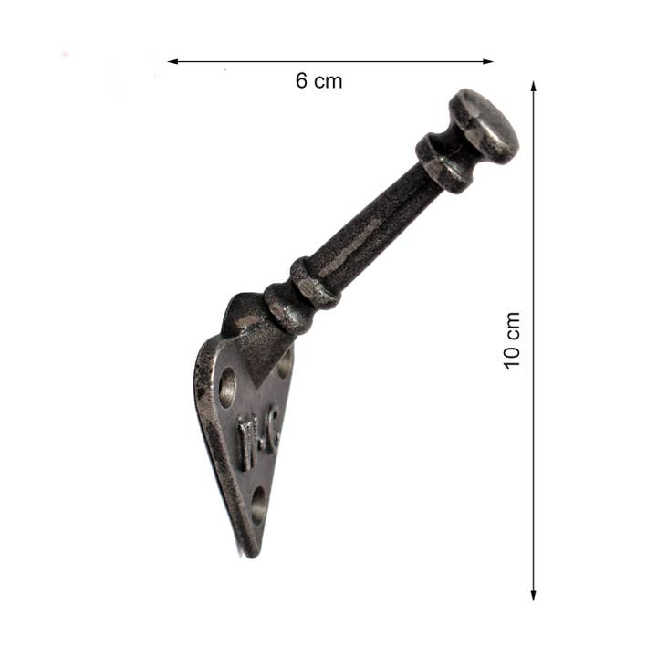 Alza - Wholesale Wall Hook - Cast Iron Wall Coat Hook Single W.C. Arts & Craft1